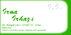 irma irhazi business card